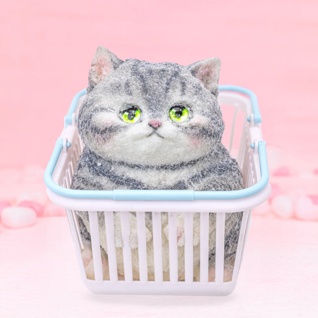 Fluffy Gray Tabby Squishy Toy